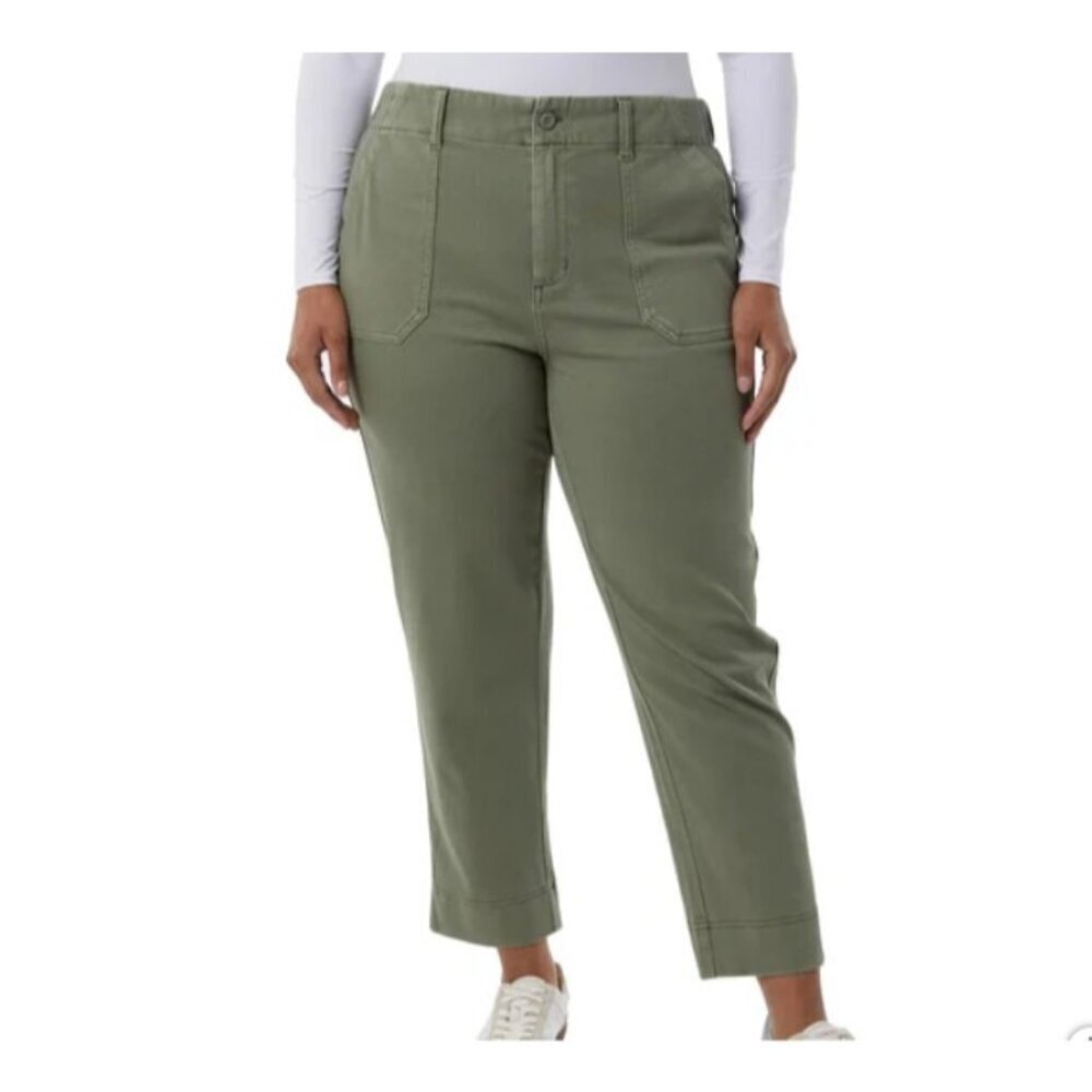 NWOT 32 Degree Cool Women's Size XXL Green Twill Ankle  Pants